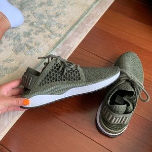 Army green Puma sneakers
